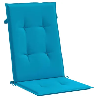 Zdjęcie produktu dla vidaXL Poduszki na krzesła ogrodowe z wysokim oparciem 2 szt. Niebieski materiał 120x50x3cm