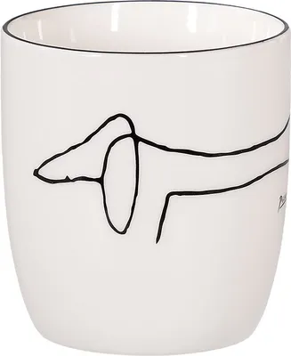 Produktbild von tea4chill Könitz Teebecher Picasso - Le Chien (Hund). Teetasse 230ml, Basic Bone China Porzellan