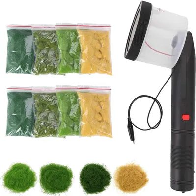 Produktbild von Elektrostatische Beflockungsmaschine, Mini Statik-Graspose, Mini Static Grass Beflockung, Gras Applikator, 4 Farben, für DIY Landschaftsmodellierung
