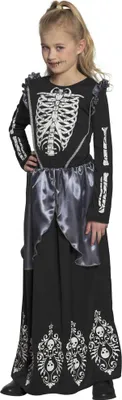 Produktbild von Skelettkleid - Halloween Kostüm Kinder Mädche Kindergröße: 146-152