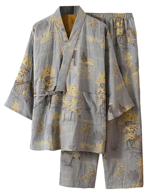Imagen del producto de Conjunto de pijama estilo kimono para mujer, ideal para usar en casa