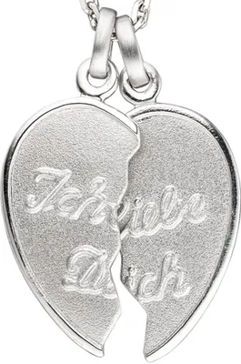 Produktbild von Partneranhänger Anhänger Herz zum Teilen Ich Liebe Dich 925 Silber Uni