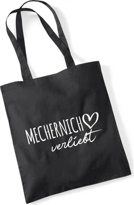 Produktbild von Huuraa Jutebeutel Mechernich verliebt 10 Liter Black Baumwolle Tasche Geschenkidee