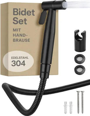 Produktbild von Praknu | Bidet Set WC Brause für Intimdusche Schwarz