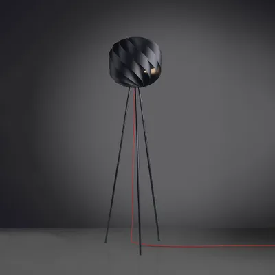 Obrázek produktu pro Globe 1 Light Polilux Black D40 Tripod Floor Lamp Italy