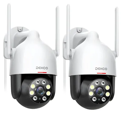 Zdjęcie produktu dla Kamera monitorująca - Kamera WiFi zewnętrzna 2K - Obrót 360 stopni PTZ - Zestaw 2 sztuki - IP66