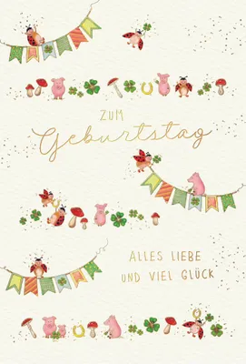 Produktbild von Geburtstag Skorpion´s art Glückssymbole Alles Liebe viel Glück Glückwunschkarte mit Umschlag