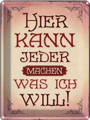 Produktbild von vianmo Blechschild 40x30 cm kann jeder machen was will Spruch Zitat