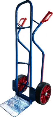 Produktbild von Stahlrohr Sackkarre 300 kg - Ladeschaufel 280x280 mm - EU (Räder nach Ihrer Wahl - siehe Varianten) HIER: PolyurethanRad / PVC-Felge / Rollenlager