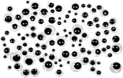 Produktbild von Runde Wackelaugen, 6 mm, 100 Stück im Beutel