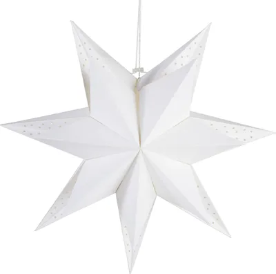 Produktbild von 3D Papierstern "60 cm", 15 LEDs, mit Timer, 7-zackig, zum Hängen