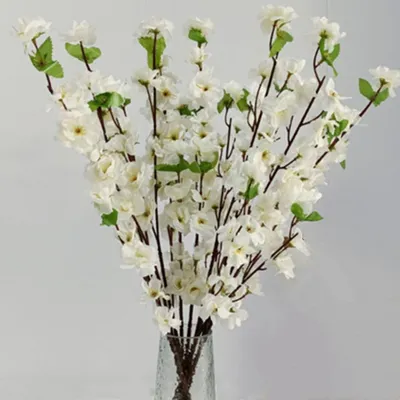 Productafbeelding van Kunstperenbloesems - Zijden bloemarrangement voor decoratie - Thuis en tuin - Wit - 8 stuks