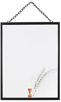 Produktbild von Famanu Rechteckiger Spiegel mit Kette, 12 x 16 Zoll, modernes Farmhouse-Design für Bad und Kinderzimmer