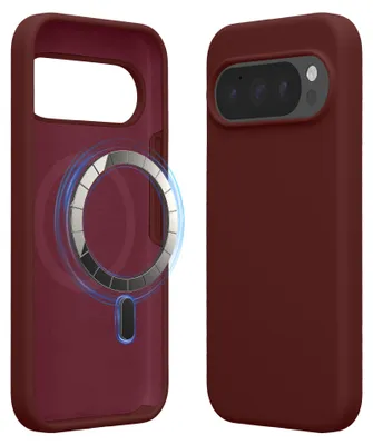 Produktbild von kwmobile TPU Silikon Hülle für Google Pixel 10 / Pixel 10 Pro - Weiche Handyhülle kompatibel mit MagSafe, magnetisches Backcover in Bordeaux Violett