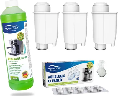 Produktbild von Set für Philips AL-Inte+ Kaffeemaschinen 3-tlg., Cleaneo 10tab, Verde 750ml