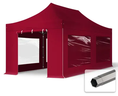 Image de TOOLPORT 3x6 m Tonnelle pliante Acier, PES 750, côtés panoramiques, rouge