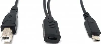 Produktbild von SYSTEM-S USB 3.1 Y Kabel 25 cm Typ C Buchse zu 2.0 Typ B und Micro B Stecker