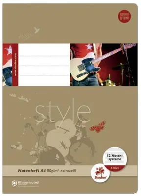 Produktbild von Staufen® style 040408012 Notenheft - A4, 8 Blatt, 80 g/qm, 12 Notensysteme