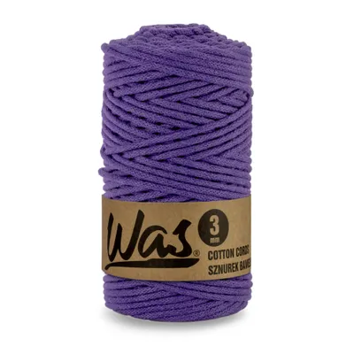 Produktbild von Baumwollkordel Geflochtene Baumwollschnur Polyesterkernschnur Für Makramee Makramee-Seil Bastelkordel 3mm 100m violett DIY WAS