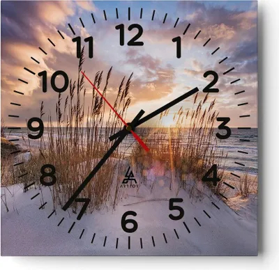 Produktbild von Wanduhr - Quadrat - Glasuhr - Westen auf der Strand - 30x30cm - Schleichendes Uhrwerk - Lautlos - zum Aufhängen bereit - Dekoration Modern - Wanddekoration aus Glas - C4AC30x30-4710