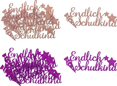 Produktbild von Oblique Unique 12x Endlich Schulkind Konfetti für Schuleinführung Einschulung Schulanfang Streudeko Tischdeko - rosé + pink