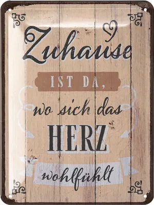 Produktbild von LANOLU Retro Blechschild ZUHAUSE, Geschenk zum Einzug, Richtfest Geschenk, Metallschilder Familienregeln, Schilder mit Sprüchen 15x20cm