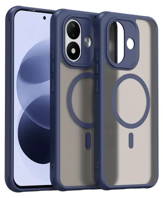 Image de Coque de protection MagSafe pour Xiaomi Redmi Note 17 4G 5G, en silicone, avec protection pour l'appareil photo, finition mate, couleur bleue