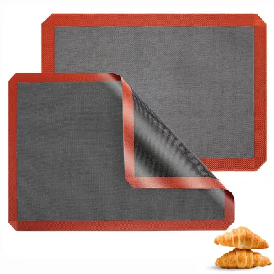 Silikon-Backmatten 2er-Set, 40 x 30 cm, Antihaft, rutschfest, hitzebeständig