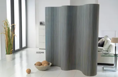 Produktbild von Doppelseitiger Paravent aus Bambus in 4 Farben Ocean