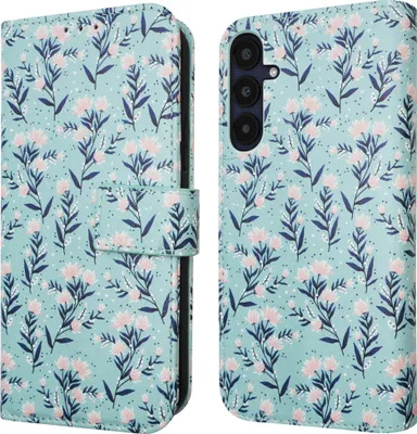 Image de imoshion Bibliothèque design pour le Samsung Galaxy A25 (5G) - Fleurs bleues