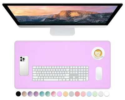 Zdjęcie produktu dla Duża podkładka pod mysz, podkładka gamingowa z podwójnymi szwami, wodoodporna, antypoślizgowa, 60 x 30 cm, fioletowa