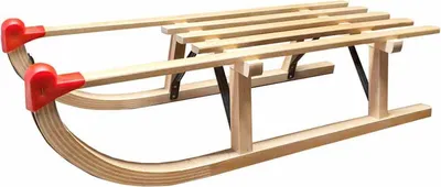 Image de Luge en bois Davos 90cm Traditionnelle Luge de luge Enfants Bois de hêtre