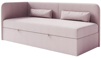 Image de Selsey Calmmo - Lit d'adolescent 90x200 avec tiroir de lit, housse chenille, tête de lit à gauche, Rose