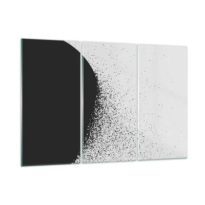 Produktbild von Bilder auf glas - 3 Teile - Abstraktion Schwarzweiß Geometrie - 105x70cm - Glasbilder - Wandbilder - Bilder - Wanddekoration aus Glas - Glas Bilder - Wandbild auf Glas - GCE105x70-4922