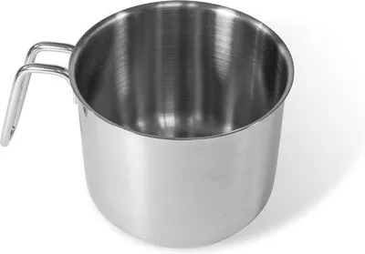 Image de Pot à lait en acier inoxydable 14 cm, 1,8 l, argent/noir