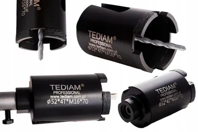 Produktbild von TEDIAM Diamant-Kernbohrkrone 52mm M16/SDS+ 4 Segmente