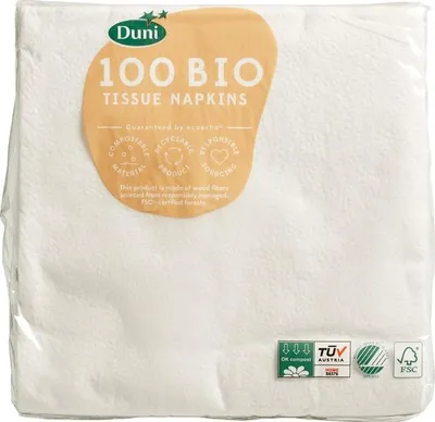Productafbeelding van Duni Servetten Wit (100 stuks)