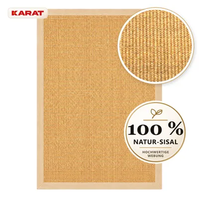 Produktbild von Sisal Teppich Goa Naturteppich aus 100 % Sisal mit Stoffbordüre Natur 80 x 150 cm