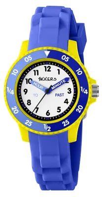 Produktbild von Tikkers Kinderuhr mit blauem Silikonband, Timer, Lehreruhr