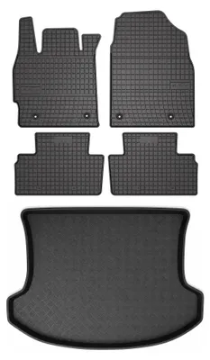 Produktbild von Gummimatten + Kofferraumwanne für Mazda CX-7 2006-2009 (Standard-Kofferraum) – Schwarz, passgenau – Wielganizator SolidPRO