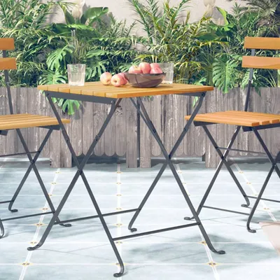 Produktbild von ZMH Bistrotisch 55x54x71 cm Akazie Massivholz