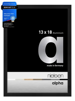 Produktbild von nielsen Aluminium Bilderrahmen Alpha, 13x18 cm, Eloxal Schwarz Matt