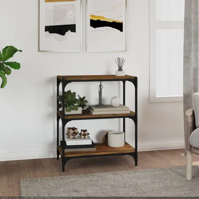 Produktbild von Maison Exclusive - Bücherregal Räuchereiche 60x33x70,5 cm Holzwerkstoff und Stahl
