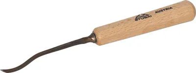 Image de STUBAI Ciseau à bois série 52 - forme 21 | Ciseau à bois à tête déportée, largeur 2 mm, avec manche en bois, pour surfaces lisses, pour dégrossir, sculpter des entailles et des reliefs, pour travailler le bois