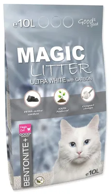 Zdjęcie produktu dla Żwirek Magic Litter Bentonit Ultra Biały z Węglem 10L/9kg