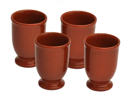 Obrázek produktu pro sada 4 glazovaných hliněných hrnků 175 ml ideálních na medové víno