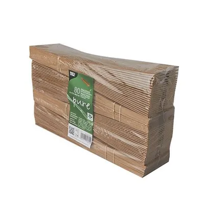 Produktbild von Snacktrays, Pappe "pure" 3 cm x 7,3 cm x 28,5 cm braun "100% Fair"