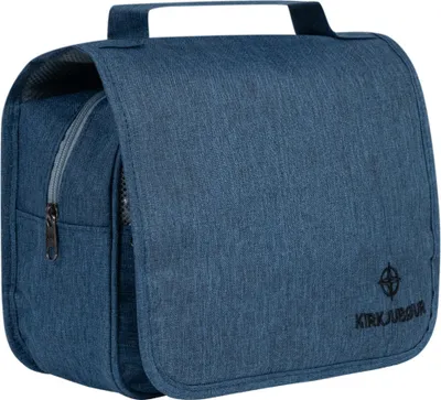 Produktbild von KIRKJUBØUR Kulturtasche "Rejser" mit Haken | Wasserfestes Fach | Kompakt & geräumig für Reisen | Klappdeckel mit Klettverschluss, navy | KJ-82