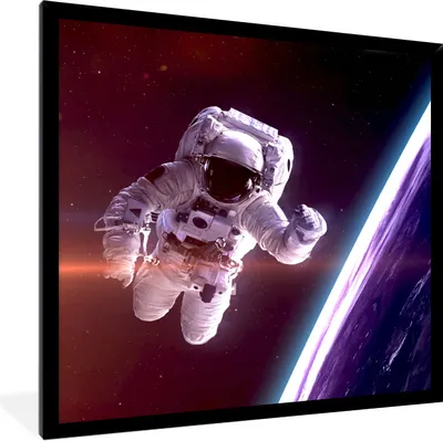 Produktbild von MuchoWow® Gerahmtes Poster Weltraum - Erde - NASA - Jungen - Kinder - Kinder 40x40 cm - Poster mit Schwarzem Bilderrahmen Wandposter Rahmen Foto Bilder - Mit Rahmen - Wanddekoration Schlafzimmer
