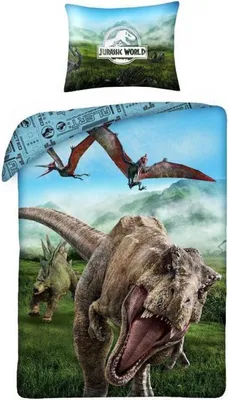 Produktbild von Kinderzimmer-Set Jurassic World blau,140 x 200 cm, 70 x 90 cm